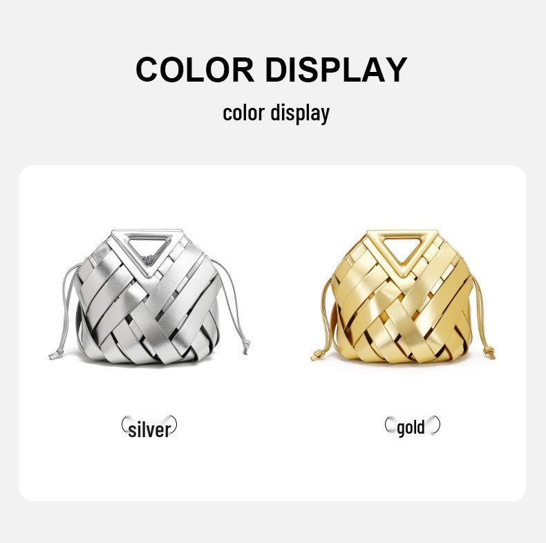 Magnetic Buckle Woven Triangle Women's Handbag - Large Capacity Crossbody Bag