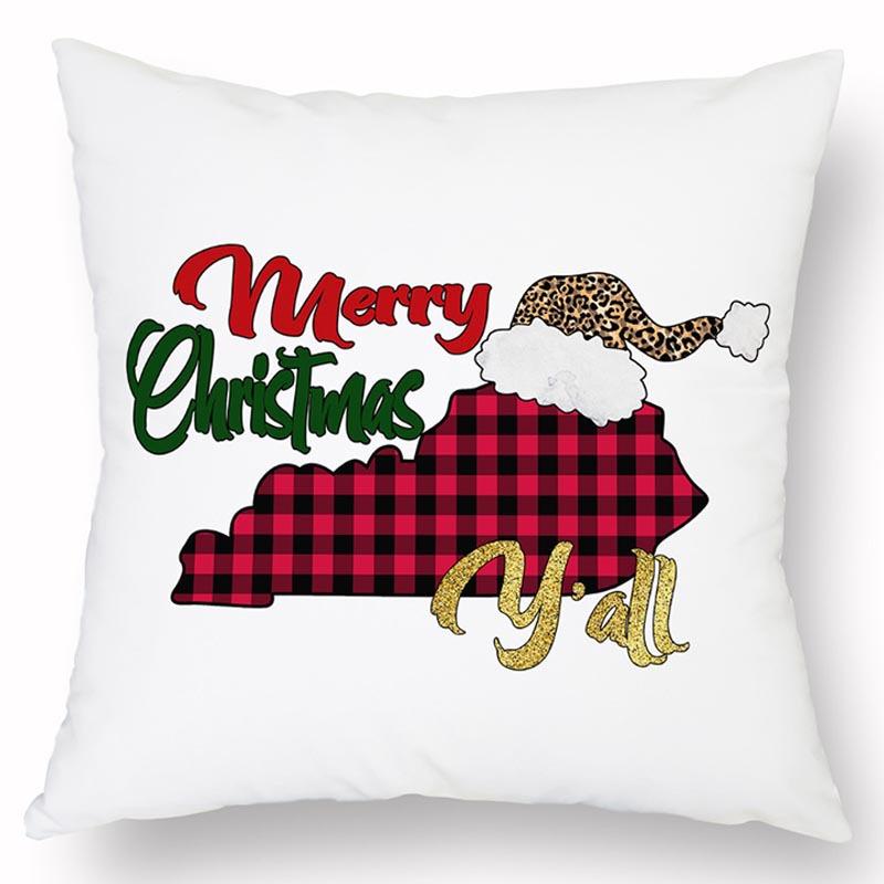 Νέα Χριστουγεννιάτικη Λινή Τυπωμένη Μαξιλαροθήκη Σπίτι Καναπές Σαλόνι Διακοπές Ανθεκτικό στη Βρωμιά Μαξιλάρι