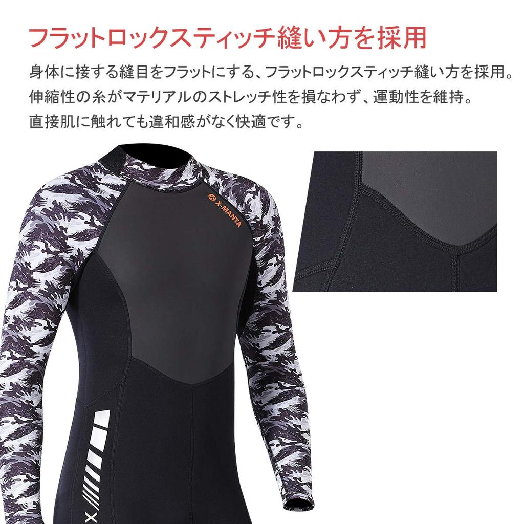 Men's 3mm Neoprene Full-Suit Wetsuit, One-Piece, Back Zip, for Diving, Surfing, and Fishing, Classic Style, AWS19848