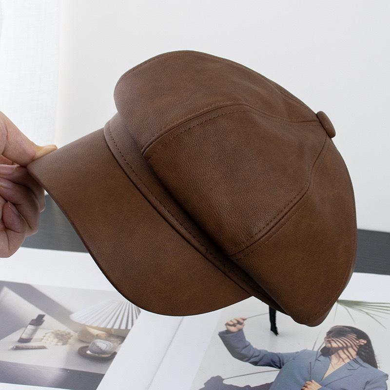 

Восьмиугольная шляпа для женщин Осень и Зима Британский стиль Шляпа газетчика Повседневная и Универсальная Кепка художника Темперамент M（56-58cm）