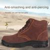 High Ankle Safety Shoes Men's Suede Cowhide Wear-Resistant Lightweight Non-Slip Safety Protective Work Shoes