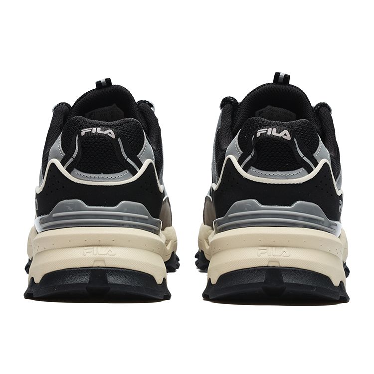 Fila Trek 1S Ткань Синтетическая кожа Спорт На открытом воздухе Модные Ретро Низкий верх Повседневная обувь Мужские кроссовки Черный Серый F12M242119FBD