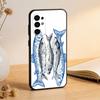 Sardines Fish Art Phone Case Black Silicone Soft For Samsung S25,S24,S21,S22,S23,S30,Ultra,S20,Plus,Fe,Lite
