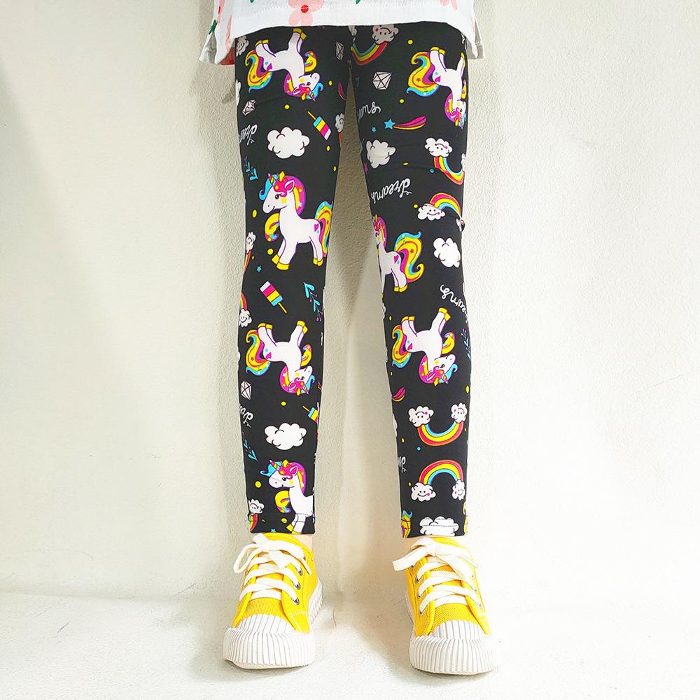Kids' Spring/Summer Printed Milk Silk Stretch Base Layer Pants