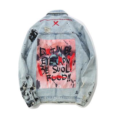 painted denim jacket mens