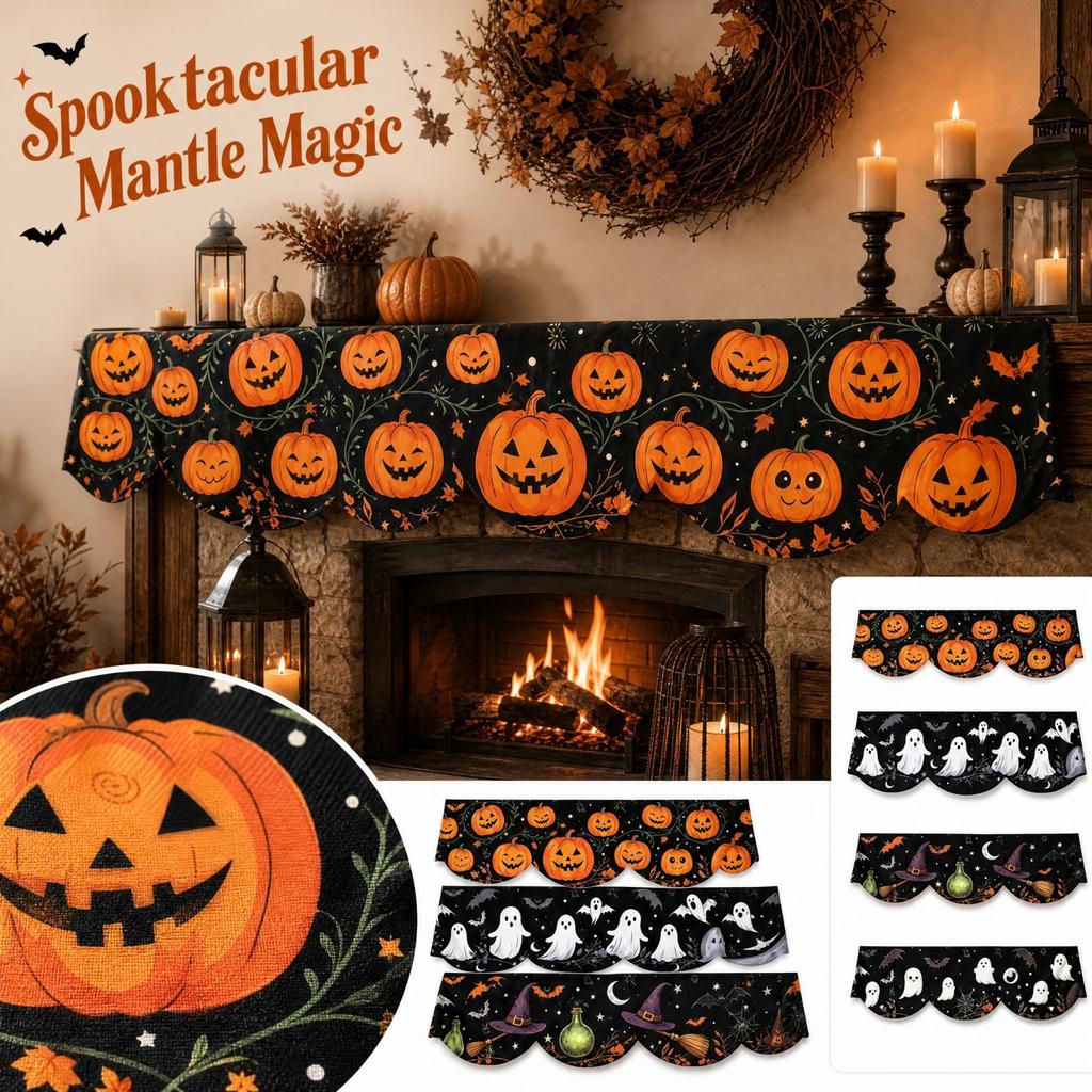 Halloween Fireplace Mantel Hanging Decoration for Party Holiday Home Décor