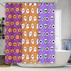 Halloween-themed Shower Curtain with Cute Pumpkin Design for Kids Bathroom Decor Purple Orange Ghost Pattern Set of 2 Panels Inc