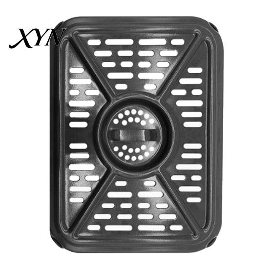 Easy Clean Baking Pan for Air Fryer Grill Pan, Nonstick Durable Aluminum Grease Tray, with Rubber Dishwasher Safe Crisper Tray Pad, Heat Circulation