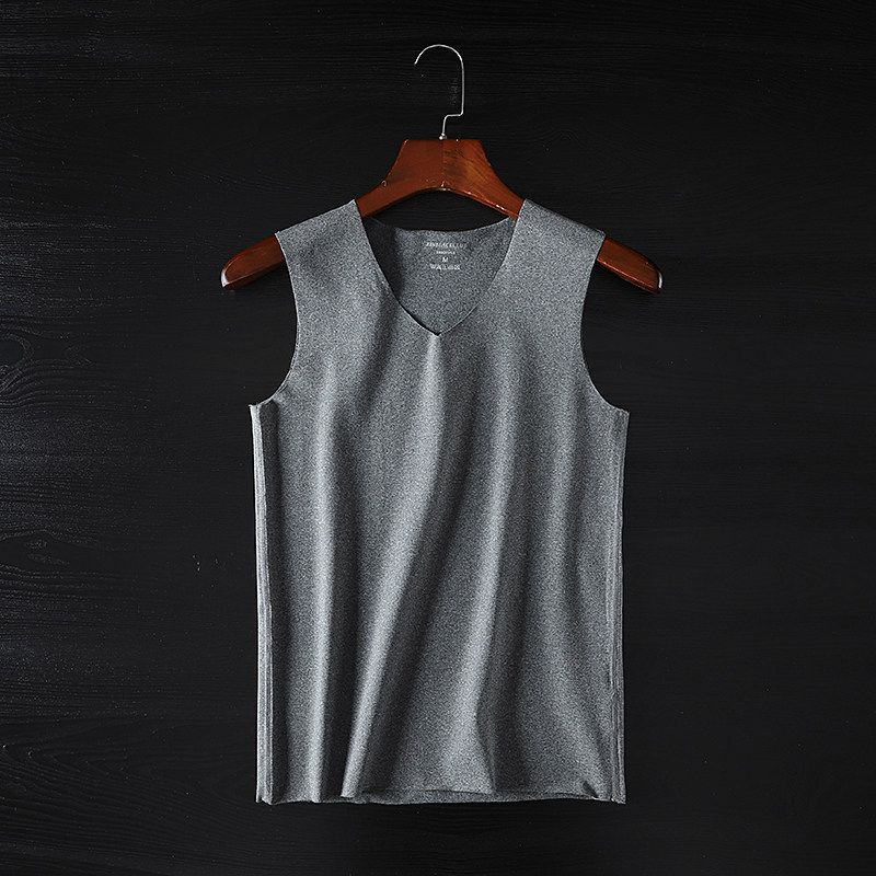 Export Tail Single Male Seamless Thermal Vest Self-Heating Dralon Export Original Single Cut Label Winter Fleece-lined Waistcoat Intimates