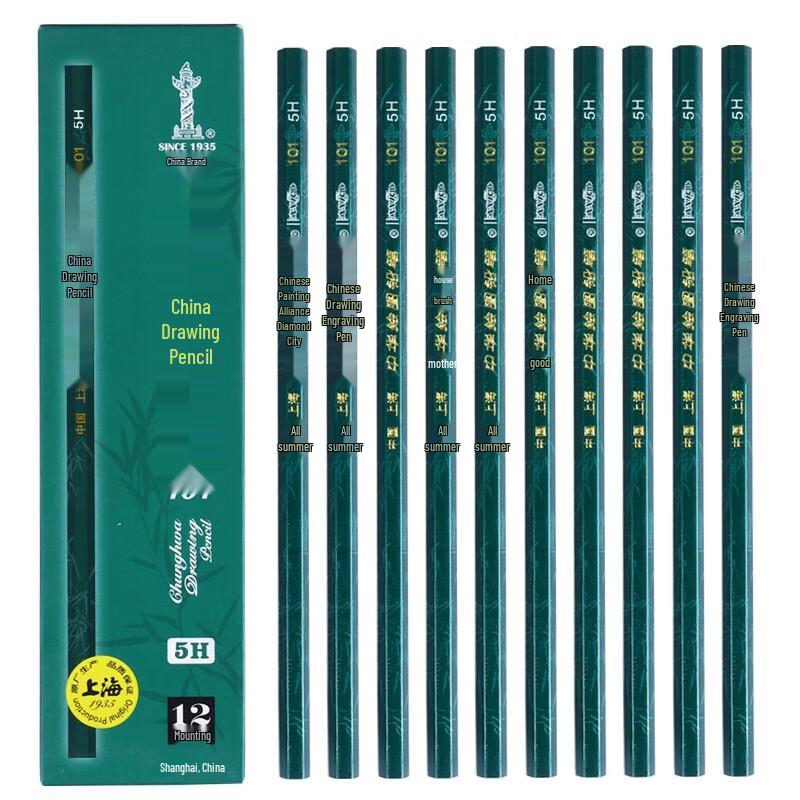Zhonghua 101-5H Hexagonal Art Sketch Pencil, 12-Pack