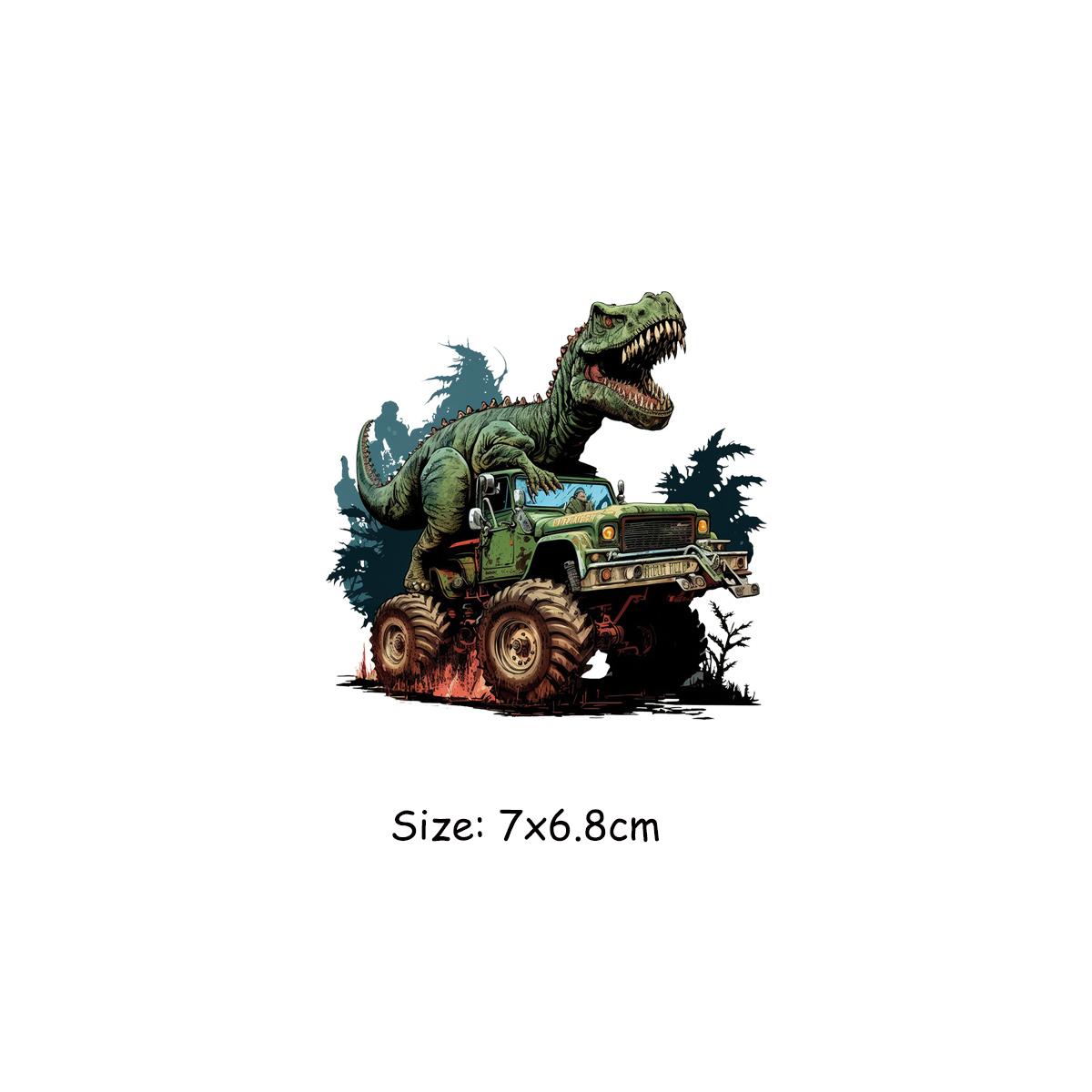 

Нашивки с динозаврами, мультяшный грузовик, термоклейкая передача, художественные ремесла, глажка одежды, аппликация, аксессуары «сделай сам», железные нашивки с животными