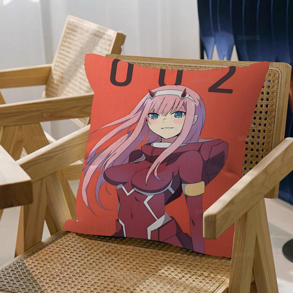 Zero Two D-darling Pillowcase Toon Gift Cushion Cover Bedroom Home Sofa Chair Seat Decor Pillow Case