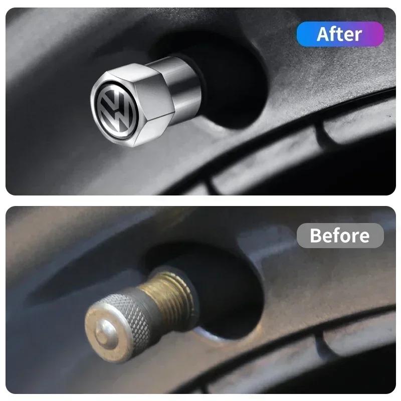 VW 4pcs Car Tire Valve caps Emblem metal Cap Case For for VW Volkswagen Golf Polo Passat Touran accessories Car Styling