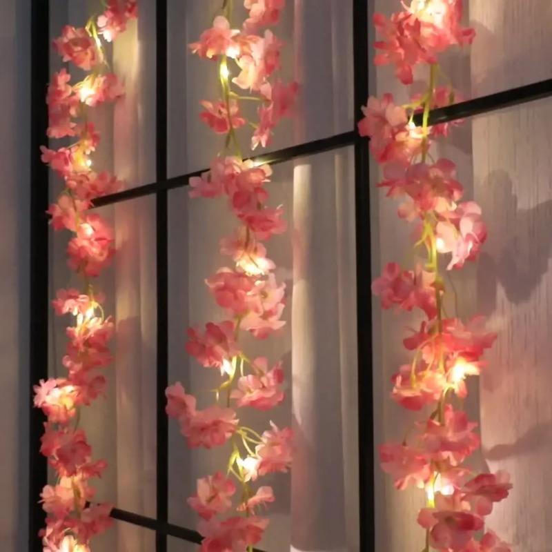 2M 20LED Flower Vine String Lights Cherry Blossom Garland Fairy Lights for Wedding Party Home Bedroom Decor