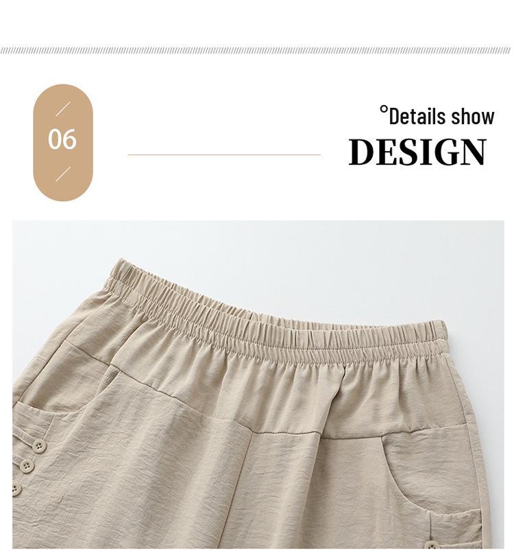High-Waist Summer 3/4 Length Pants for Women