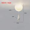 Modern Acrylic Spherical Cartoon Bear Resin Small Animal Bedroom Ceiling lamp Children's room Chandelier Corridor Ceiling Lamp