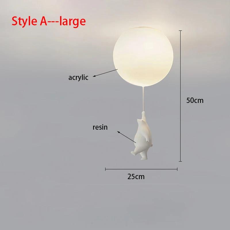 Modern Acrylic Spherical Cartoon Bear Resin Small Animal Bedroom Ceiling lamp Children's room Chandelier Corridor Ceiling Lamp