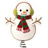 Character Christmas Tree Top Decoration with Fabric Styling and a Coil Spring Base for Home, Office, or Retail Displays
