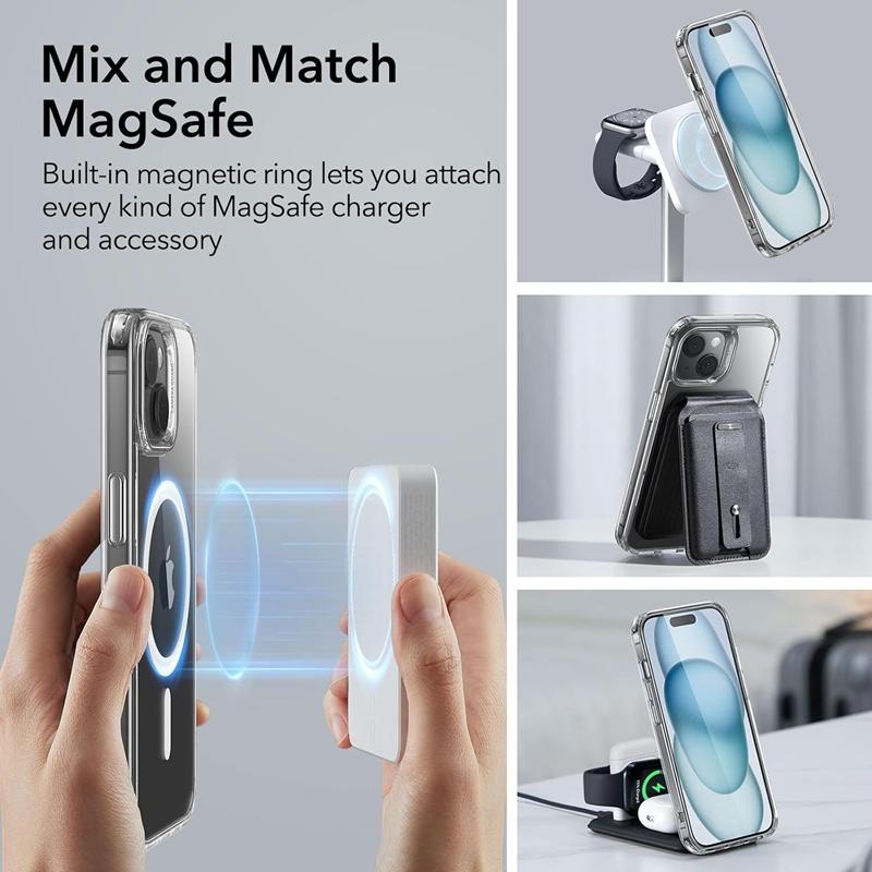 Crystal Clear Magnetic Case for iPhone 16 15 14 Plus 13 11 12 Pro Max Case Compatible With Magsafe Wireless Charging Case Cover
