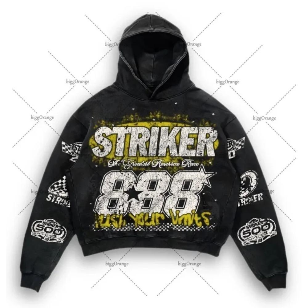 Hoodie im amerikanischen Stil mit Buchstabenaufdruck, Pullover-Sweatshirt-Hoodie, Harajuku-Retro-Super-Sweatshirt, High-Street-Mode, Ins-Top