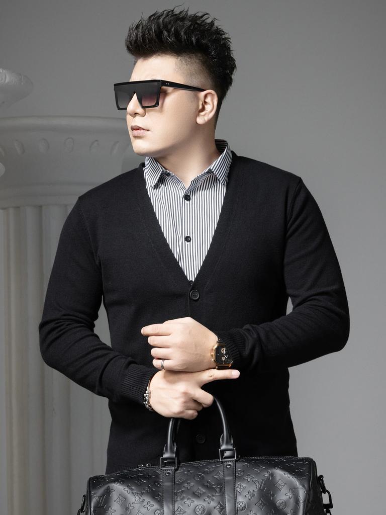 European Style Cardigan Fake Two-Piece Sweater Men's 2025 Autumn New Men's Knitwear Business Casual Base Shirt