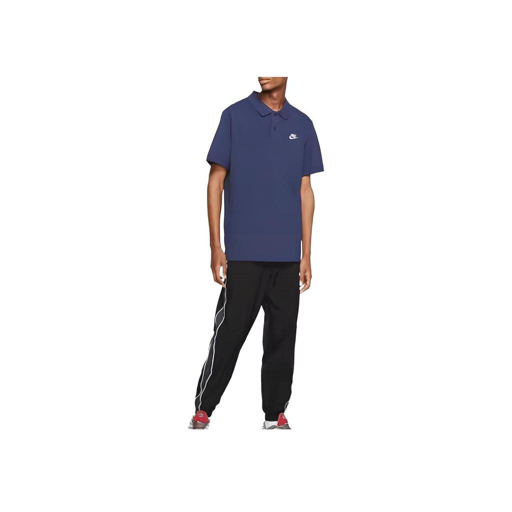 Nike Casual Solid Color Loose Short Sleeve Polo Shirt Men Tops Navy-Blue CJ4457-410