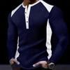Men's European & American Style V-Neck Waffle Top - Breathable Autumn Casual Wear with Hot Buckle