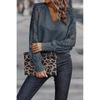 Autumn and Women's Solid V-Neck Long Sleeve Spliced Lace Fashion Knitted Women's Top