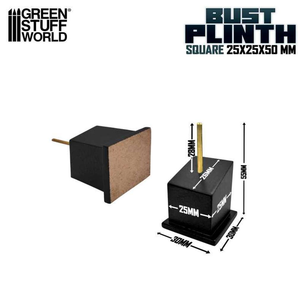 Green Stuff World Display Stand for Bust Models, 2.5cm x 2.5cm x 5cm, Black, Hobby Accessory, GSWD-2137