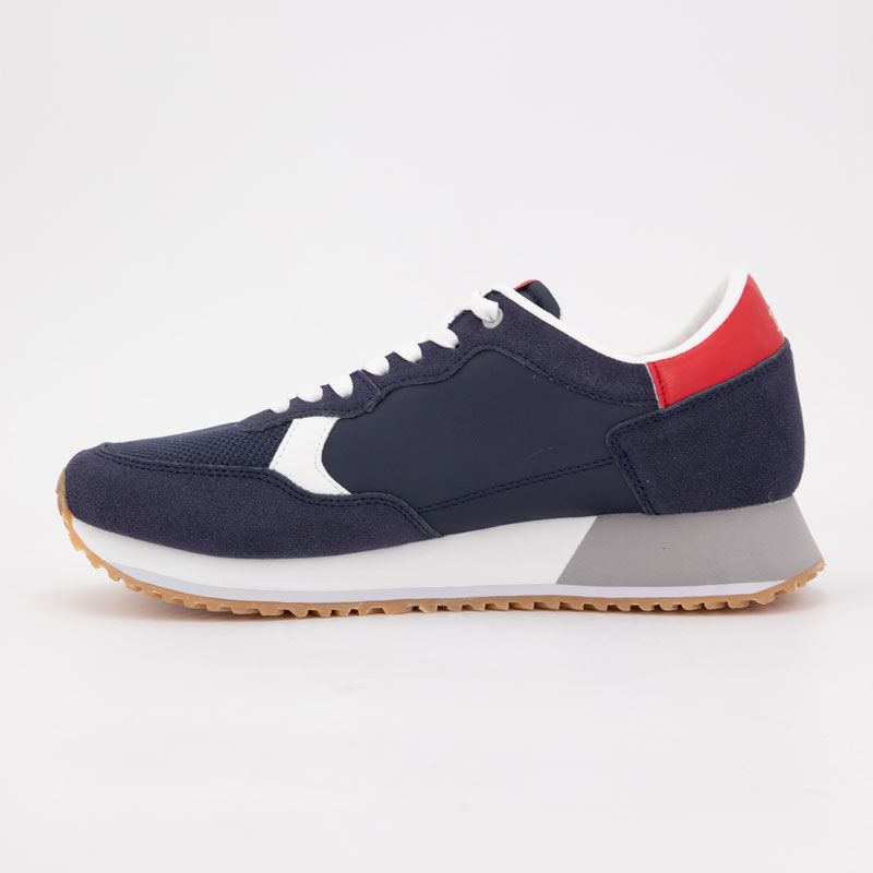 Aster Bi-color Navy Red Sneakers with White Laces for Men US POLO