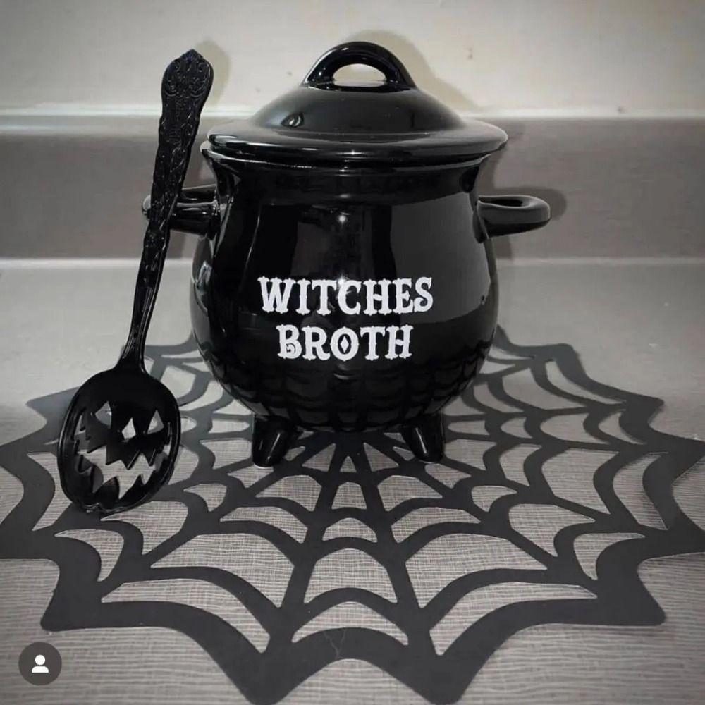 Decorative Witch Soup Bowl Black Witch Potion Cup Durable Witch Sugar Canister Kids