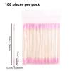 100/200/300 ks oboustranných vatových tyčinek s jemnými špičatými konci pro nail art, make-up, korekci oční linky, kosmetické nástroje