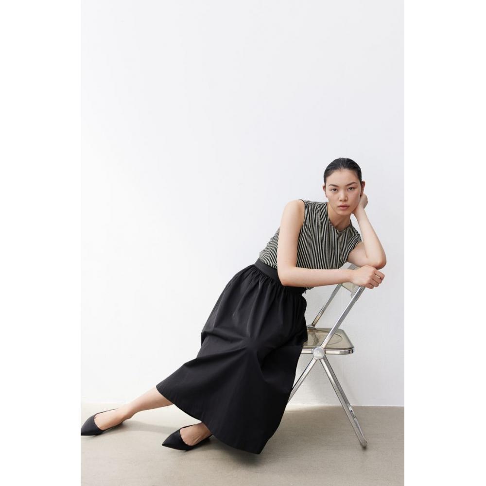 

HM Драпированный топ без рукавов в черную полоску