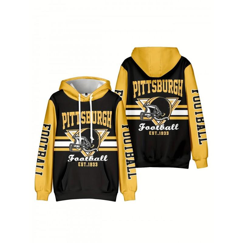 Mens Hooded Sweatshirt 3D Digital Print San Francisco Football Graphic Casual Sports Pullover