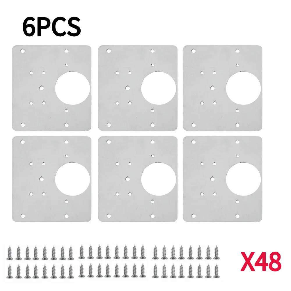 1-10Sets Stainless Steel Hinge Repair Plate Kits Cabinet Door Hinges Mounting Tool with Screw Flat Fixing Brackets Hardware Tool