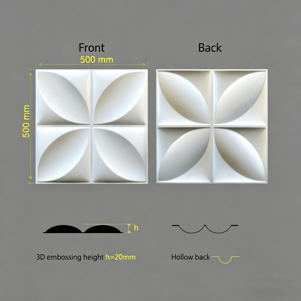 12 Stück 3D-geprägtes Wandpaneel PVC 0,8 cm dick für Heim-/Hotel-Hintergrundwand-Dekoration