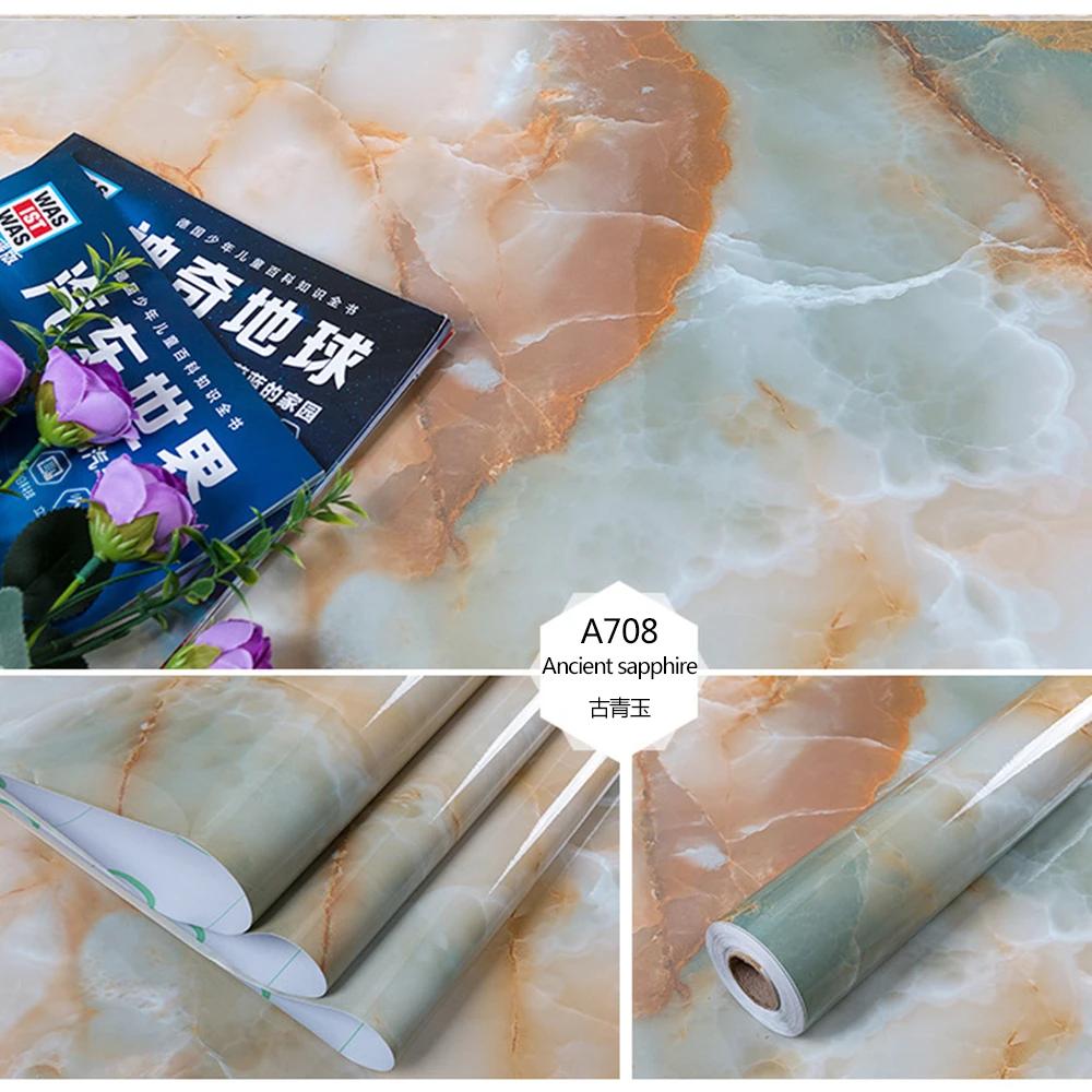Self Adhesive Wallpaper Marble Pattern Kitchen Waterproof Oil Resistant Dirt Resistant Stickers Furniture Renovation Wallpapers