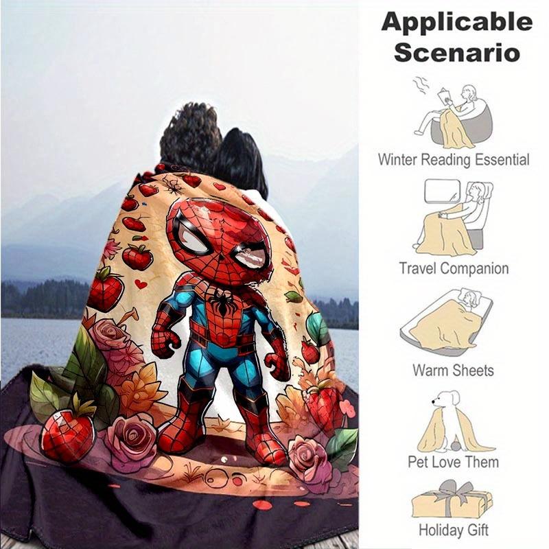 1pc Spider-man Printing Blanket - Soft, All-Season Throw for Living Room, Bedroom,Personalized Gift with Adorable Cartoon Design