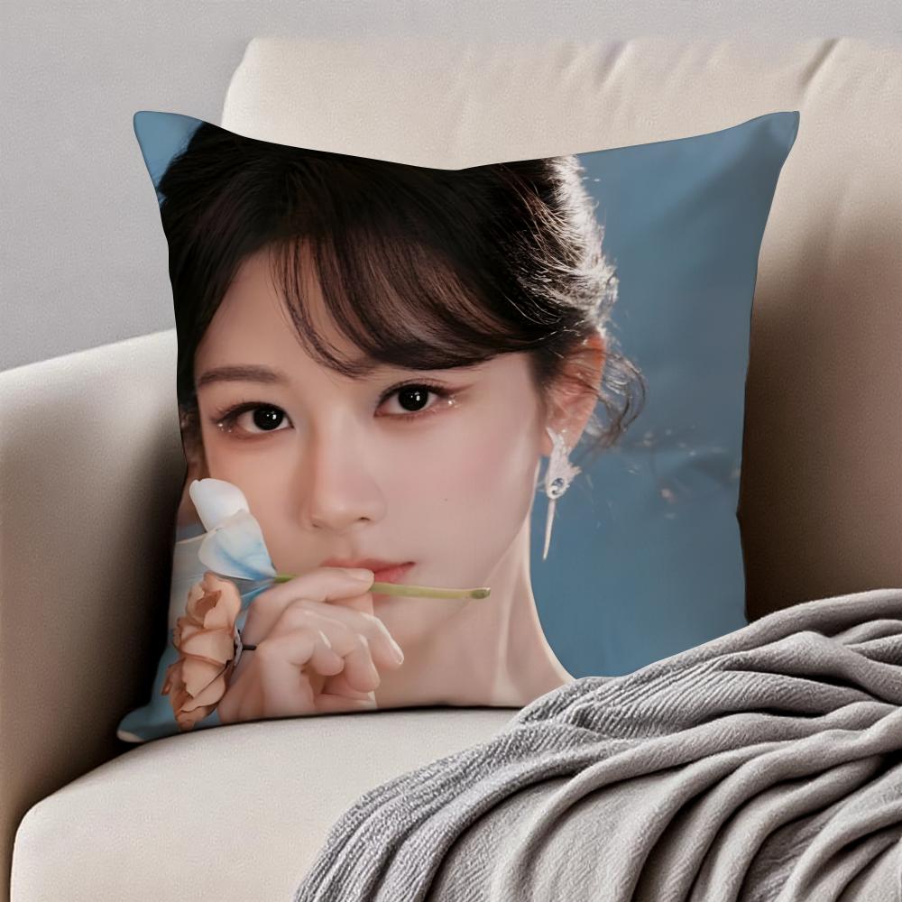 Fashion and elegant Chinese actress YYang Zi Cushion Cover Pillowcase Antidustmite Invisible Zipper Short Plush Sofa Cushion