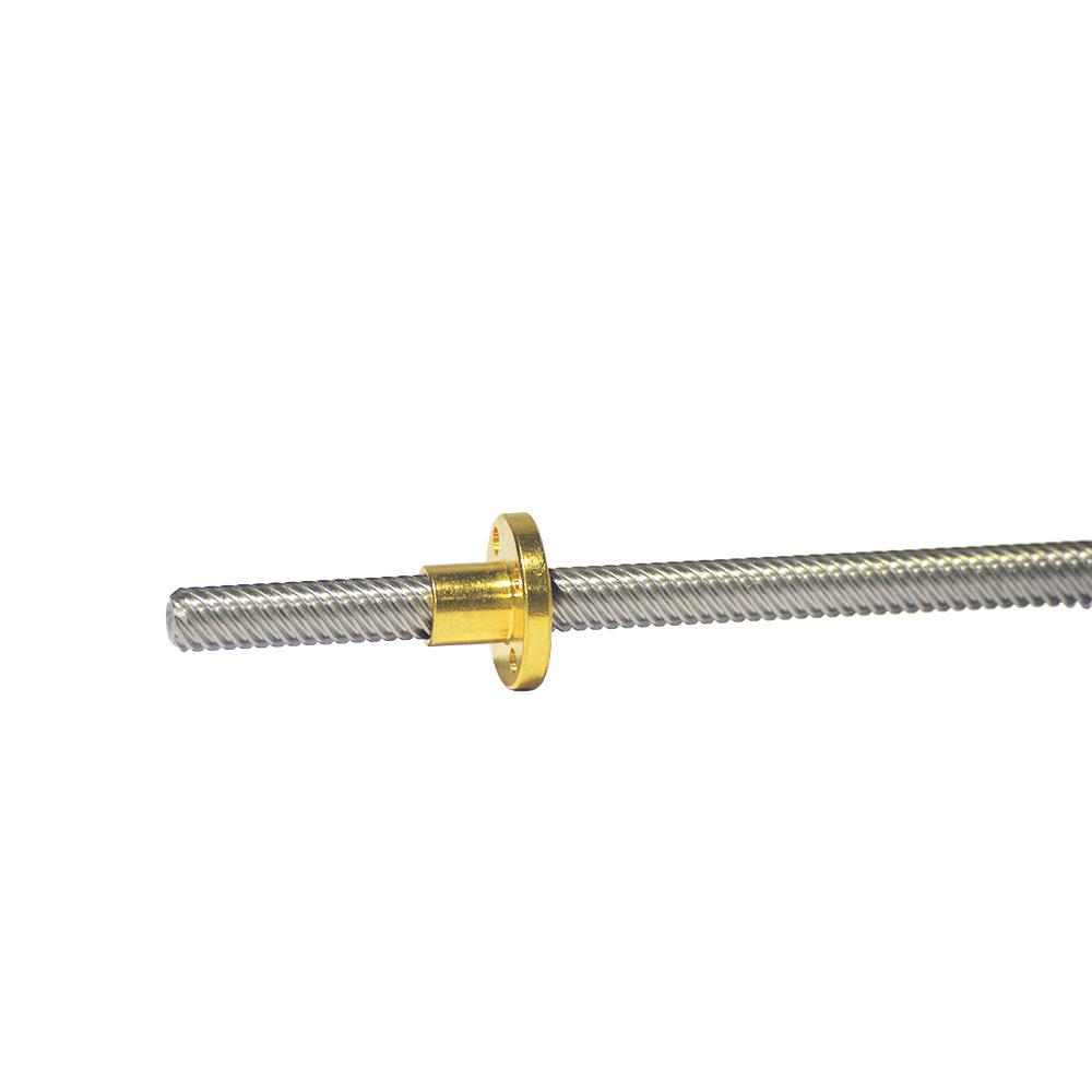 304 Stainless Steel T8 Lead Screw Trapezoidal Pitch 2mm, Lead 16mm CNC