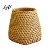 Resin Pen Holder Faux Rattan Holder Woven Style Makeup Brush Boho Desktop Organizer Multi-functional Pencil Cup for Home Office