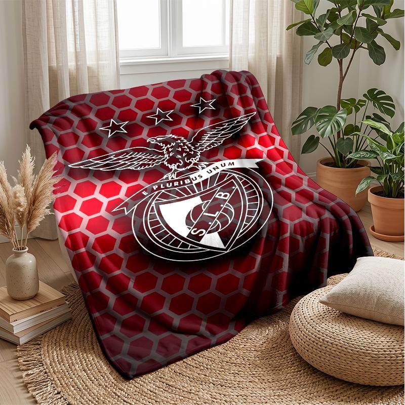 Benfica Theme Blanket Soft Flannel Fleece Blanket Warm Lightweight Throw Blanket for Home Sofa Bed