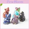 Crystal Resin Cat Sitting Pose Desk Decor With Cute Animal Figurine For Office And Home Display