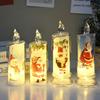 12PCS Candle Night Light Beautiful Print Pattern High Simulation Decorative LED Candle Bedside Lamp