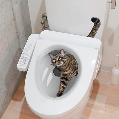 Lifelike Kitten Toilet and Wall Sticker Set Realistic Cat Bathroom WC Decoration Waterproof Home Decor