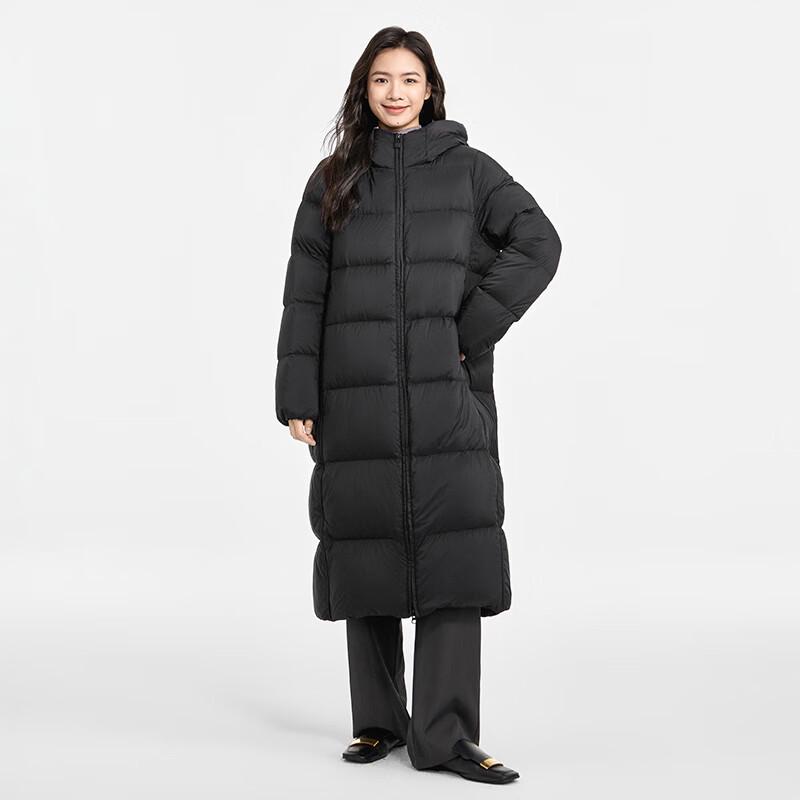 Qianrengang Women's Long Hooded Puffy Down Jacket