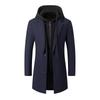 Autumn and Winter Men's Business Thickened Woolen Coat, Fashion Hooded Removable, Coat Men's Coat
