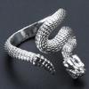 Snake Ring with Tail Copper Rattlesnake Shaped Finger Ring Jewelry Handmade Adjustable Serpent Ring Gift for Men Women