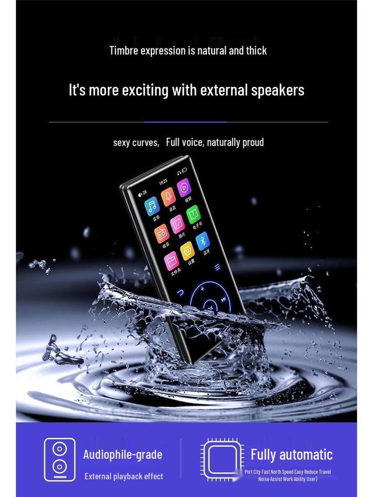 MP3-Player Studentenedition: P4 Touchscreen, Kompakt, Ultradünnes Bluetooth-Gerät für Musik und Romane