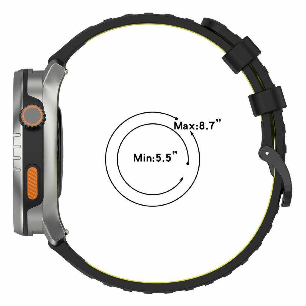 22mm Silicone Watch Band for Xiaomi Watch S4 Sport/Keep Watch Pilot 1/Samsung Galaxy Watch3 45mm Sport Strap